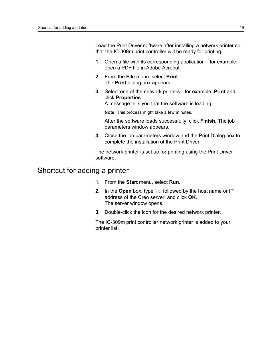 Shortcut for adding a printer | Konica Minolta bizhub PRESS 1250 User Manual | Page 27 / 200