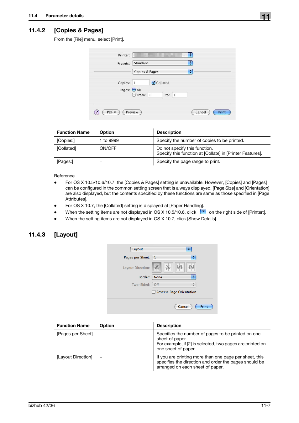 3 [layout, Layout] -7, 2 [copies & pages | Konica Minolta bizhub 36 User Manual | Page 115 / 198