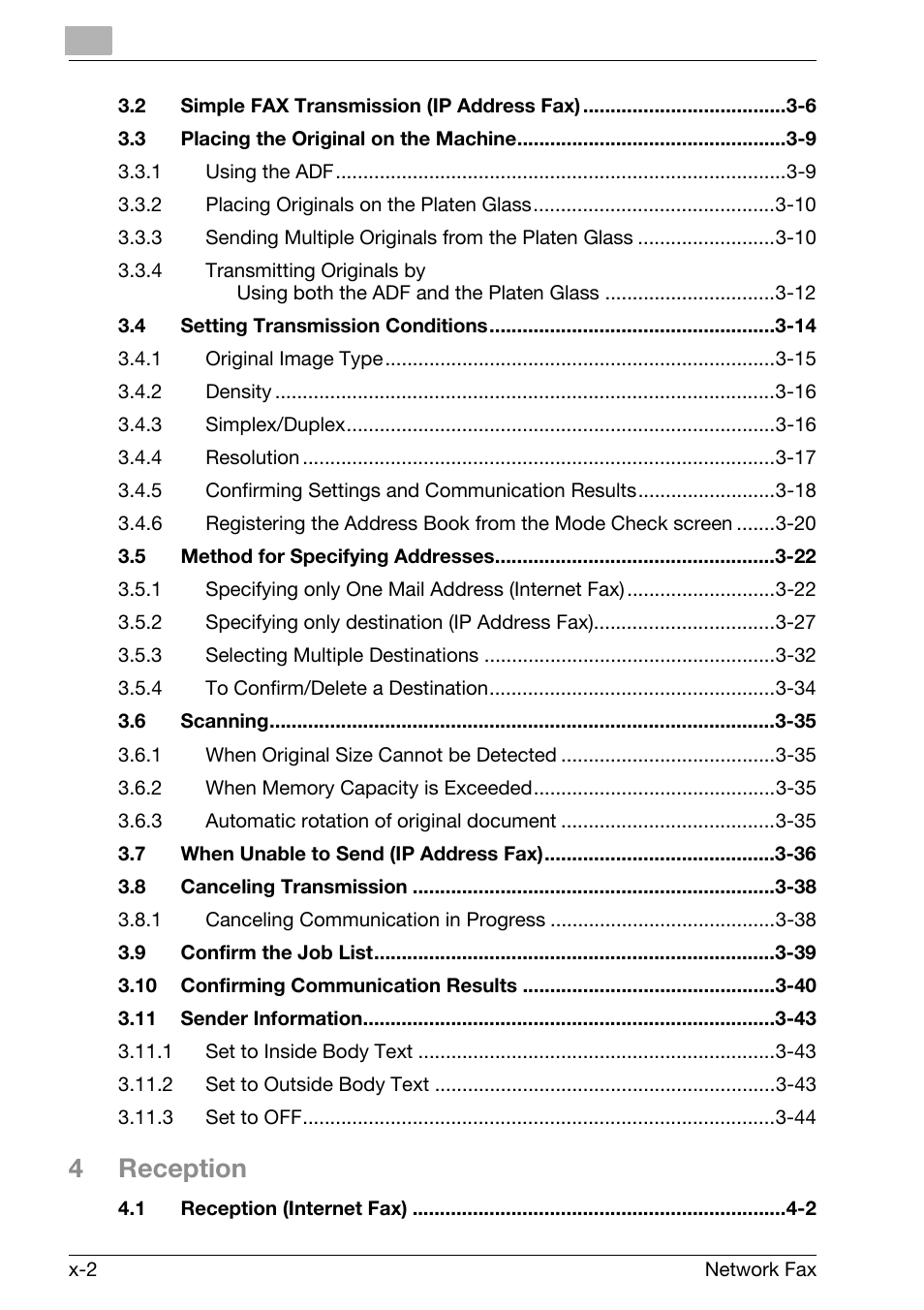 4reception | Konica Minolta bizhub 500 User Manual | Page 3 / 334