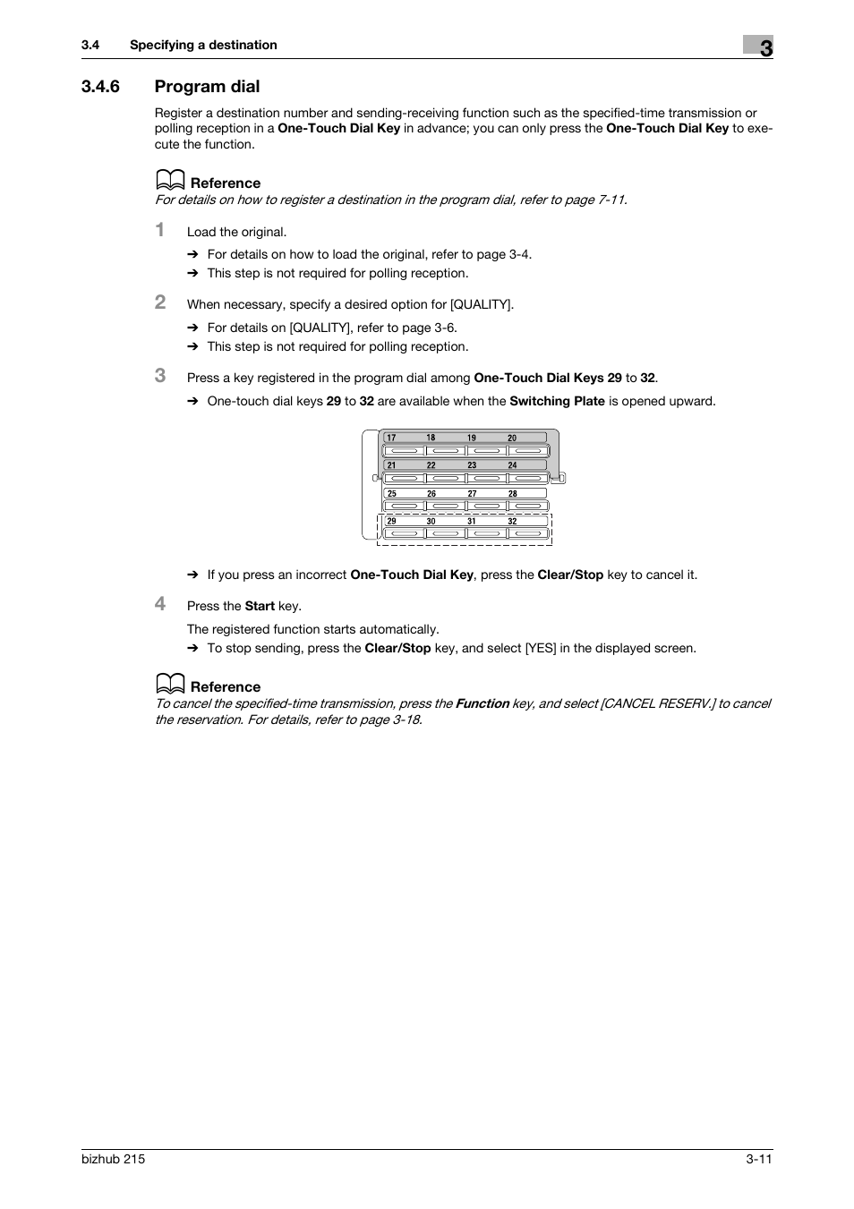 6 program dial, Program dial -11 | Konica Minolta Bizhub 215 User Manual | Page 37 / 166