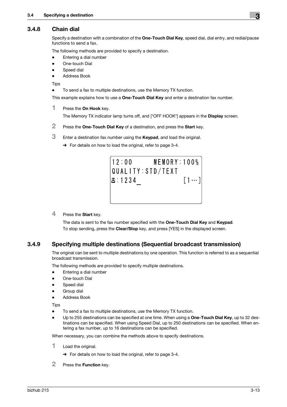 8 chain dial, Chain dial -13 | Konica Minolta Bizhub 215 User Manual | Page 39 / 166