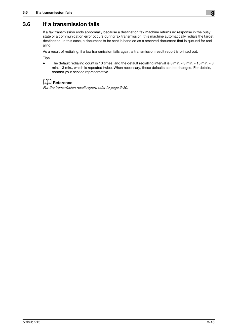 6 if a transmission fails, If a transmission fails -16 | Konica Minolta Bizhub 215 User Manual | Page 42 / 166
