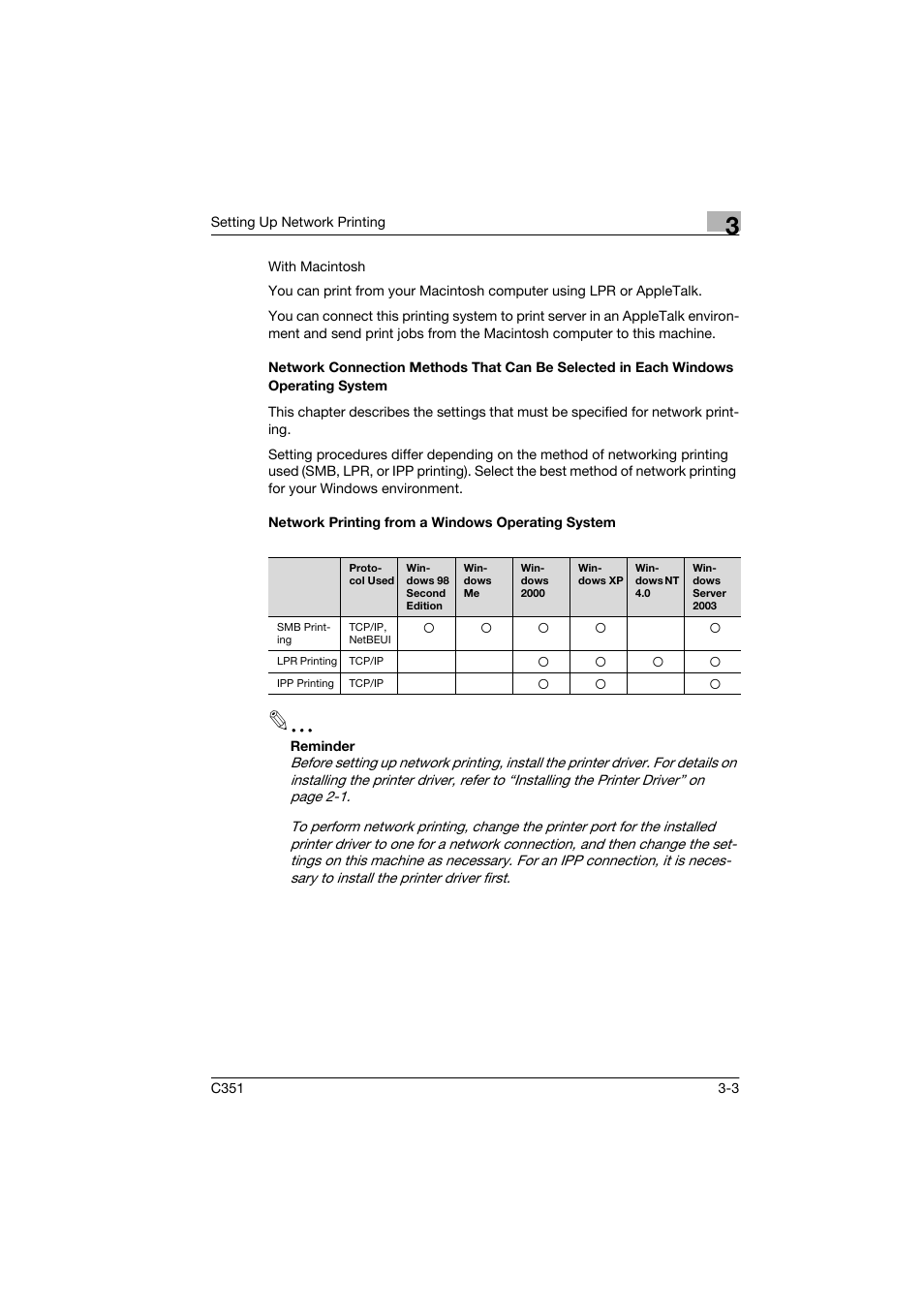 Network printing from a windows operating system | Konica Minolta BIZHUB C351 User Manual | Page 50 / 90