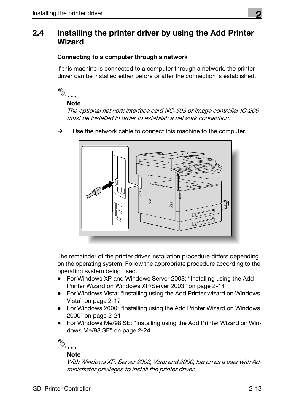 Connecting to a computer through a network, Connecting to a computer through a network -13 | Konica Minolta bizhub 181 User Manual | Page 26 / 92