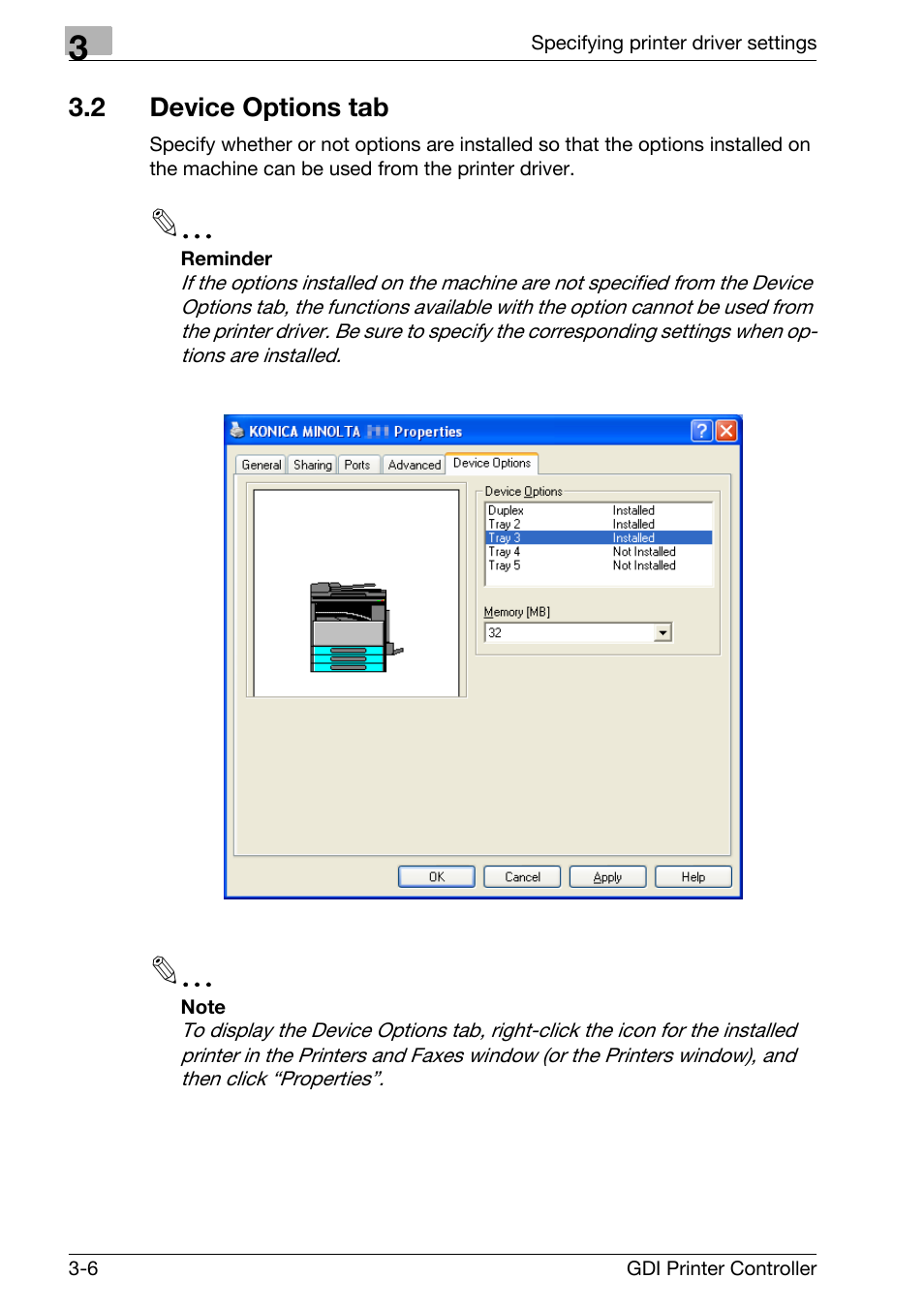 2 device options tab, Device options tab -6 | Konica Minolta bizhub 181 User Manual | Page 49 / 92