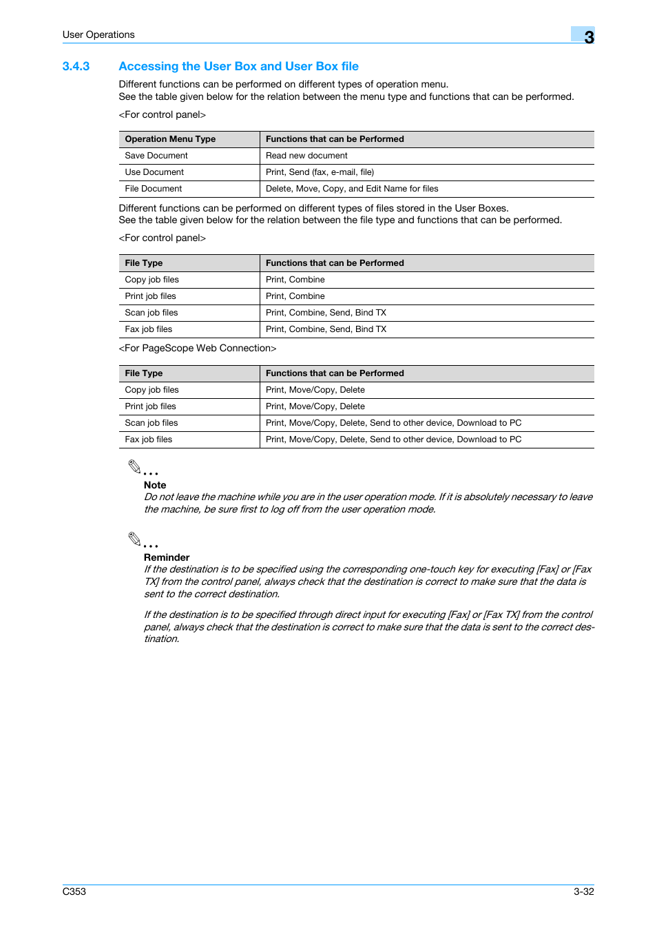 3 accessing the user box and user box file, Accessing the user box and user box file -32 | Konica Minolta bizhub C353 User Manual | Page 147 / 186