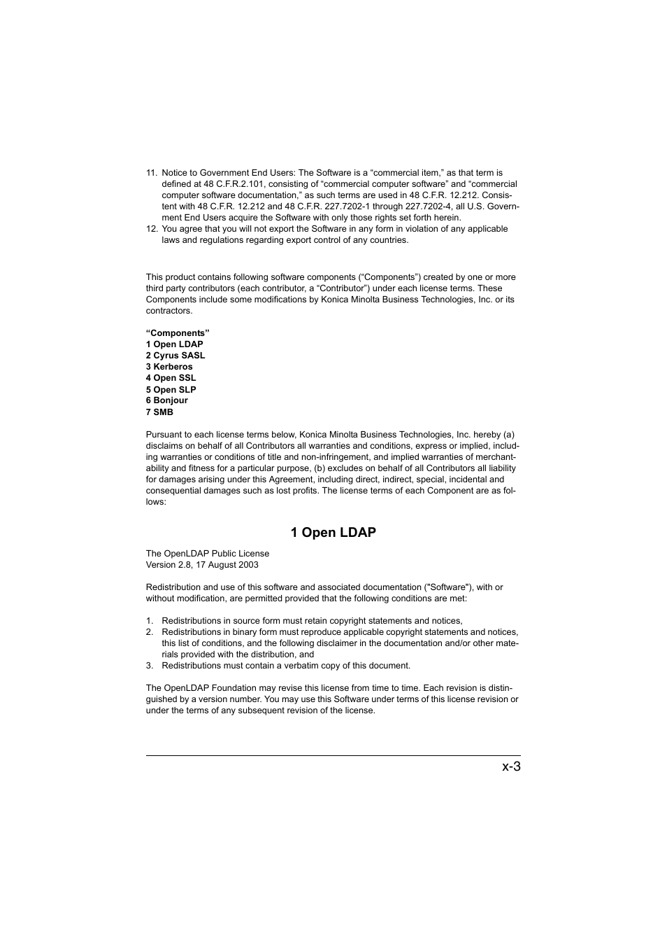 1 open ldap | Konica Minolta magicolor 1690MF User Manual | Page 4 / 325
