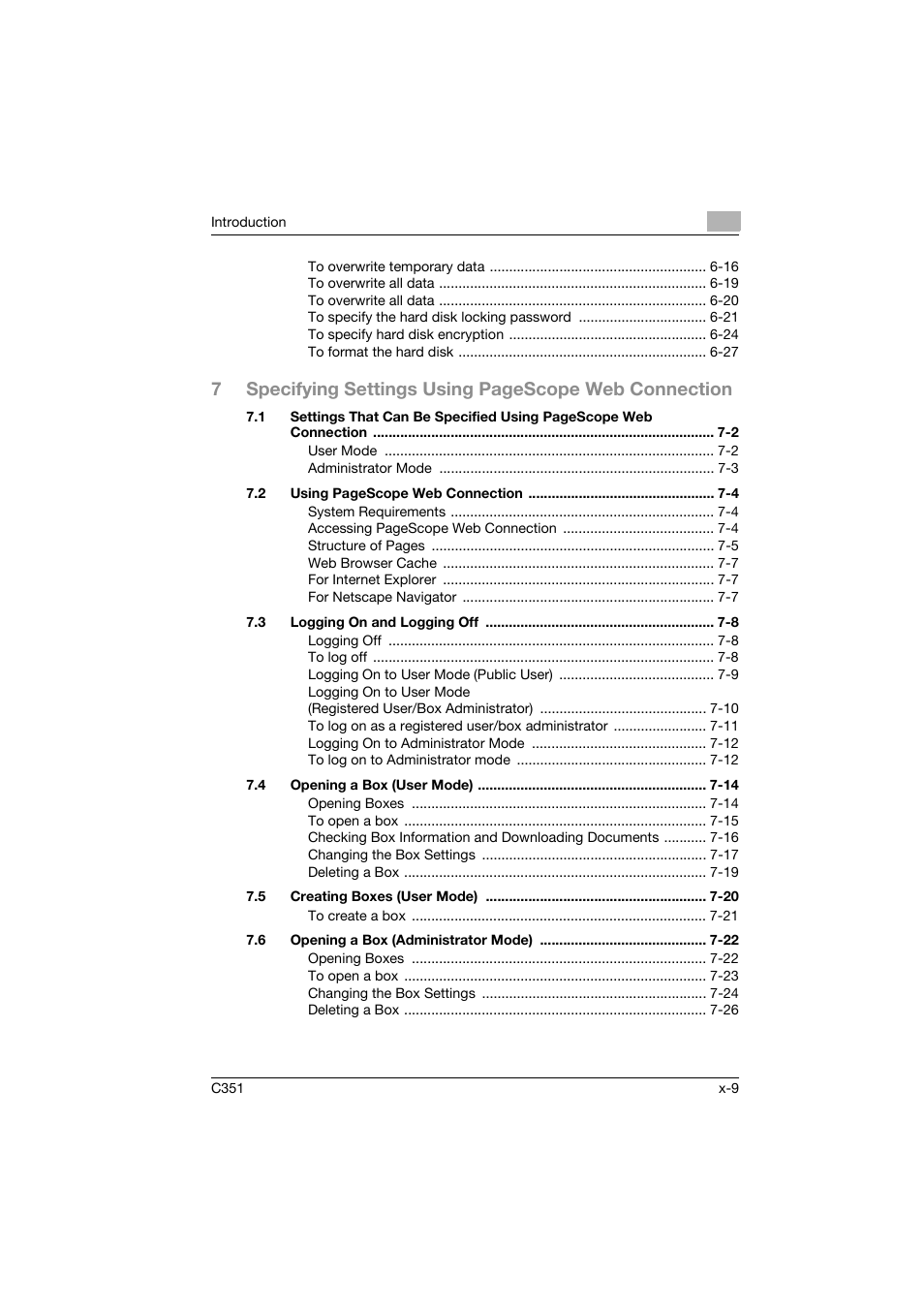 Konica Minolta BIZHUB C351 User Manual | Page 10 / 194