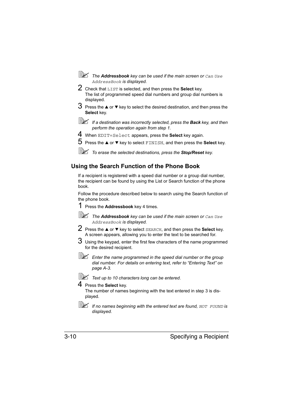 Using the search function of the phone book, Using the search function of the phone book -10 | Konica Minolta magicolor 1690MF User Manual | Page 53 / 113