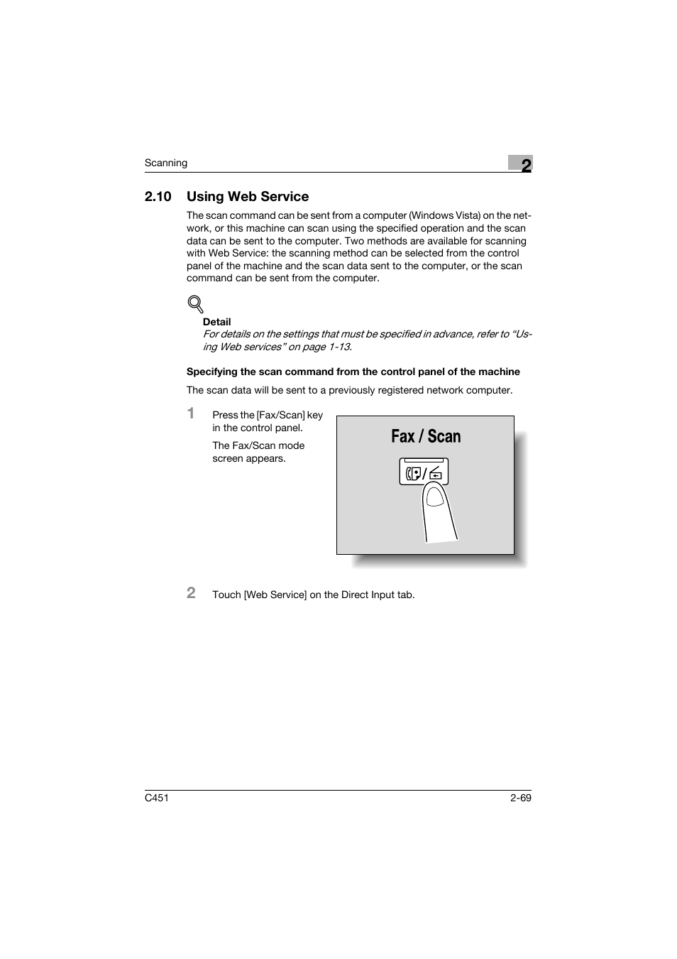 10 using web service, Using web service -69 | Konica Minolta bizhub C451 User Manual | Page 108 / 413