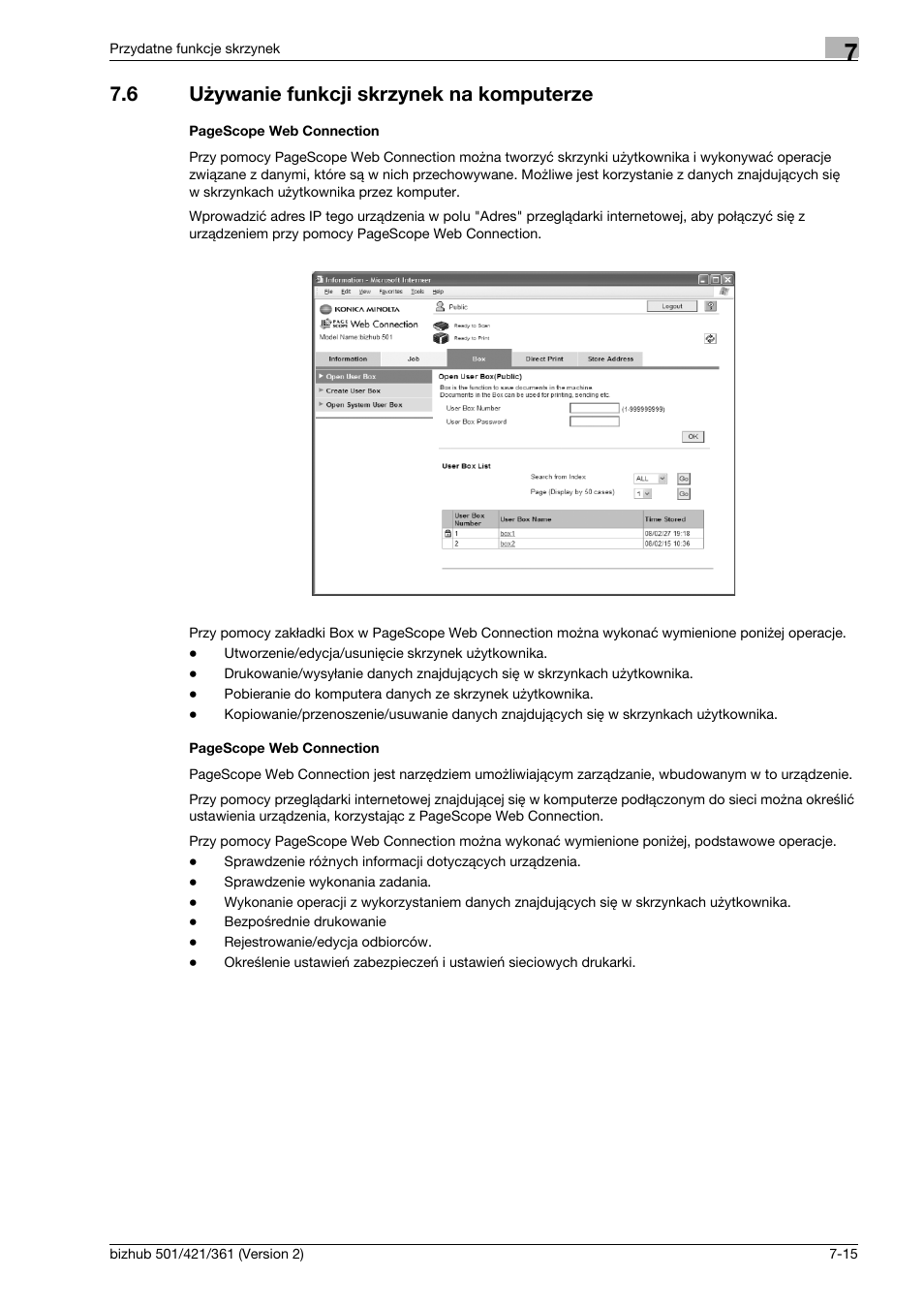 6 u¿ywanie funkcji skrzynek na komputerze, Używanie funkcji skrzynek na komputerze -15, 6 używanie funkcji skrzynek na komputerze | Konica Minolta bizhub 501 User Manual | Page 243 / 288