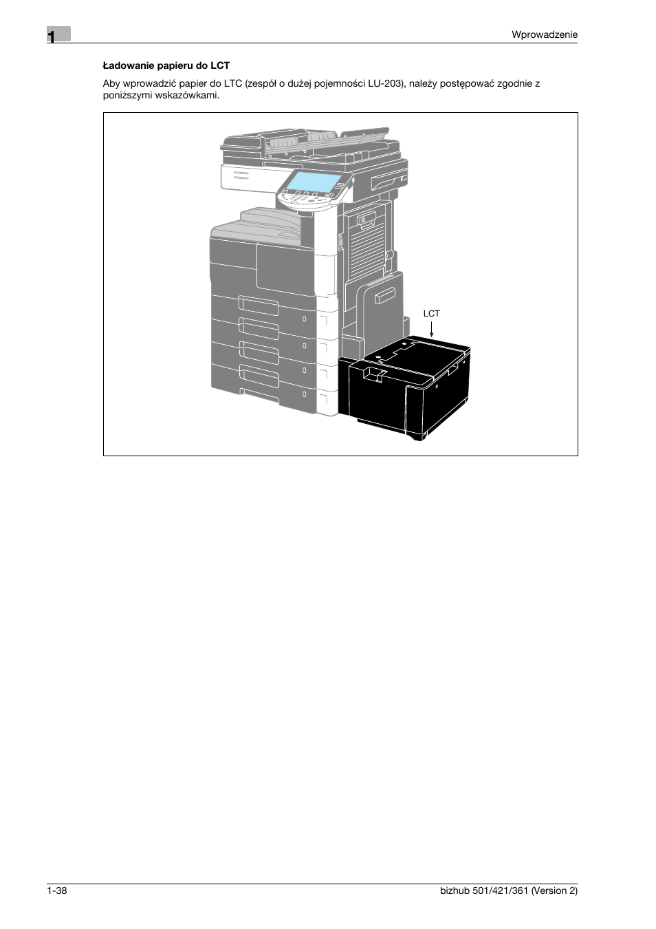 Adowanie papieru do lct | Konica Minolta bizhub 501 User Manual | Page 44 / 288