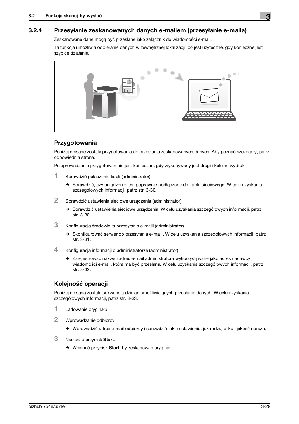 Przygotowania, Kolejność operacji | Konica Minolta bizhub 754e User Manual | Page 101 / 170