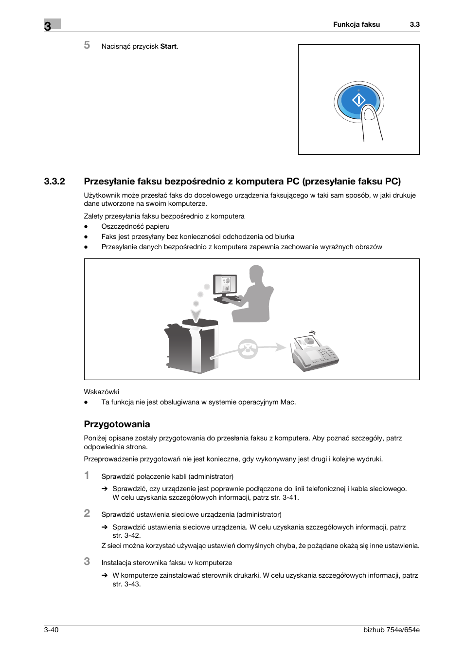 Przygotowania | Konica Minolta bizhub 754e User Manual | Page 112 / 170