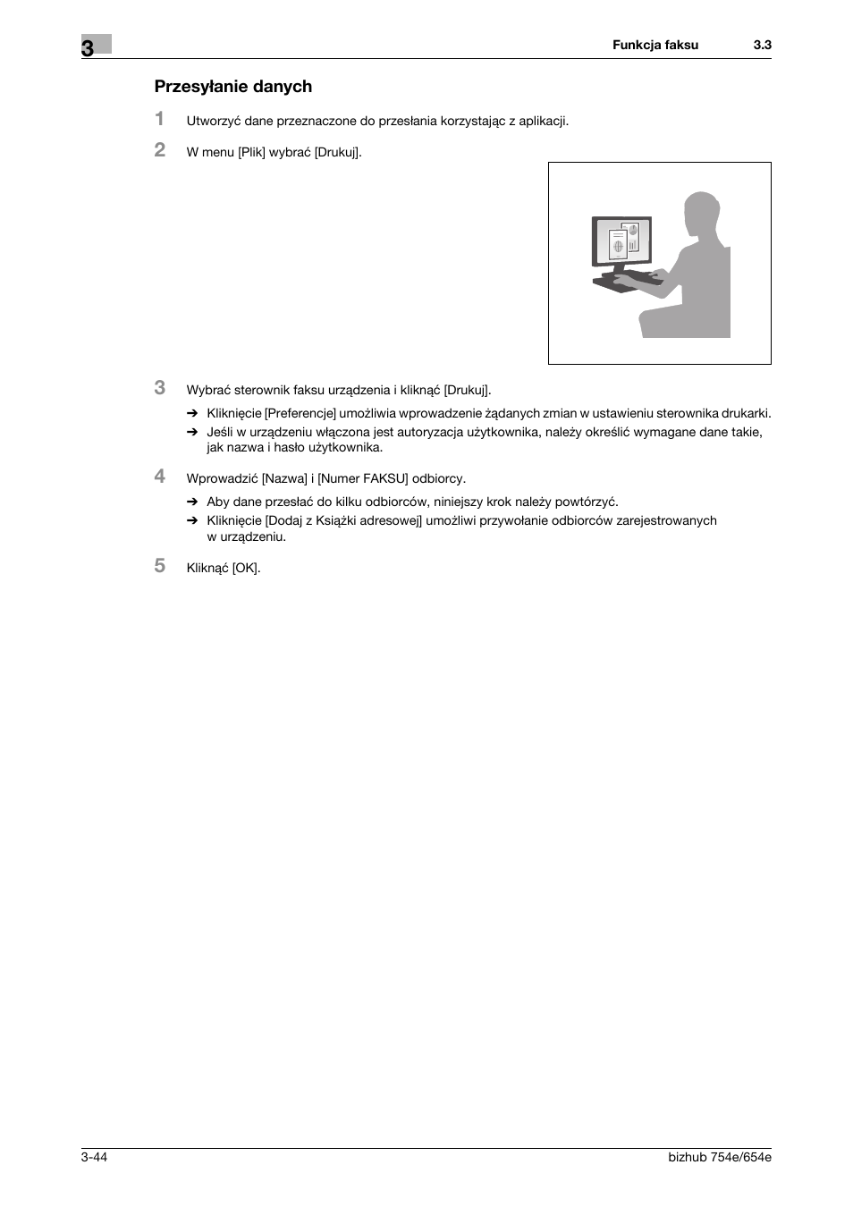 Przesyłanie danych | Konica Minolta bizhub 754e User Manual | Page 116 / 170