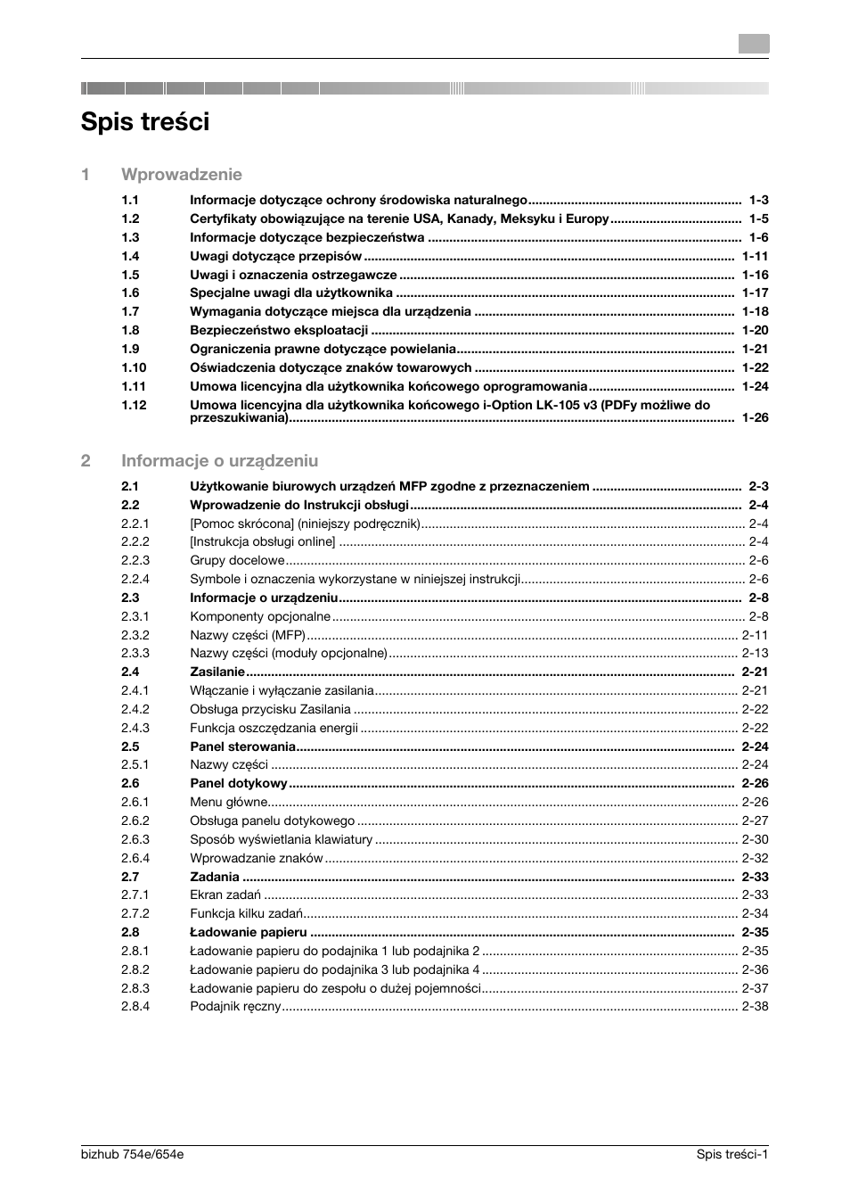 Konica Minolta bizhub 754e User Manual | Page 3 / 170
