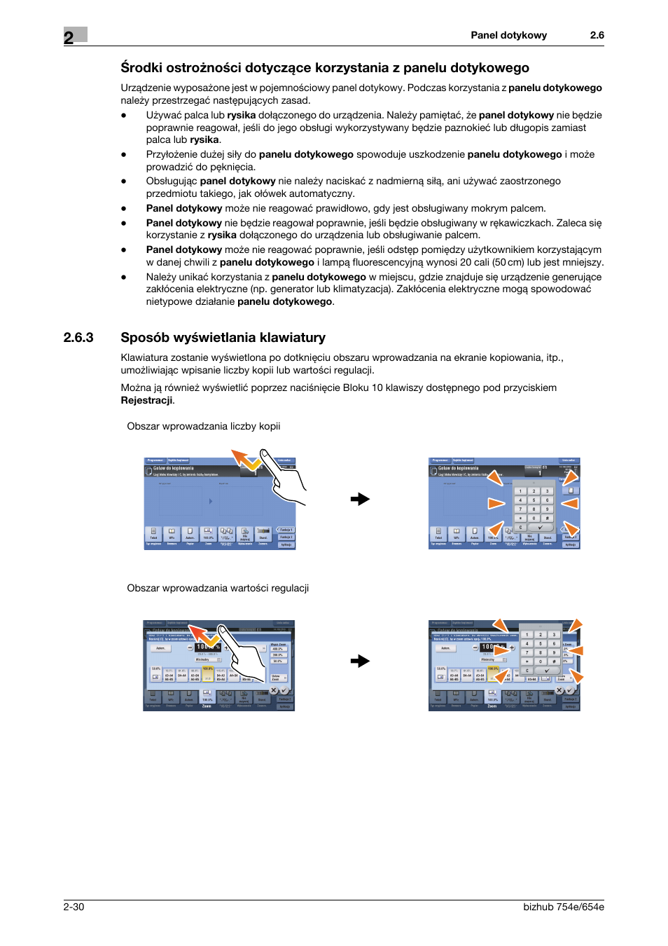 3 sposób wyświetlania klawiatury, Sposób wyświetlania klawiatury -30 | Konica Minolta bizhub 754e User Manual | Page 60 / 170