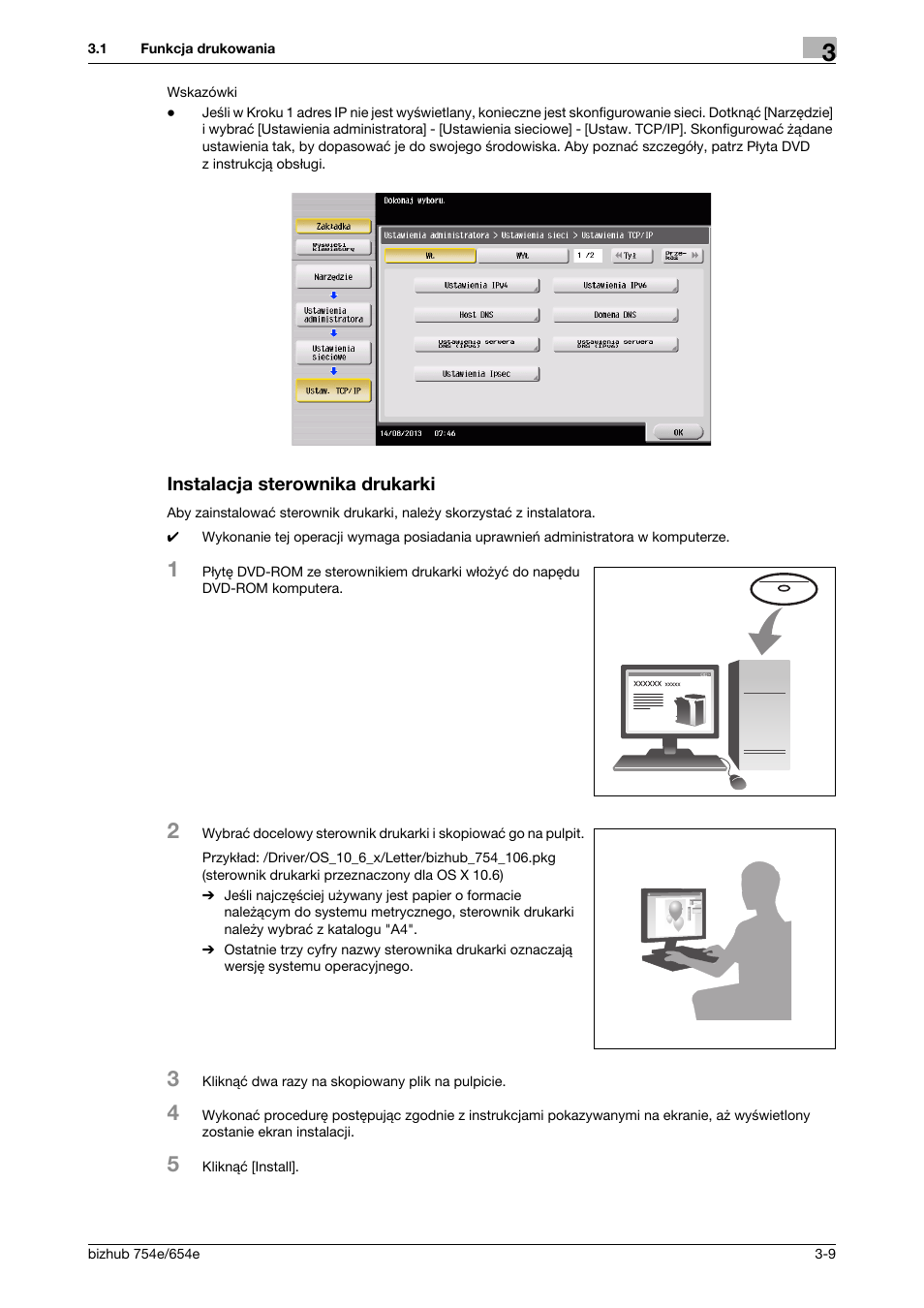 Instalacja sterownika drukarki | Konica Minolta bizhub 754e User Manual | Page 81 / 170