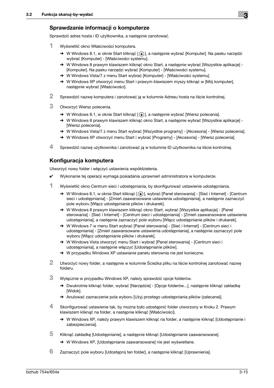 Sprawdzanie informacji o komputerze, Konfiguracja komputera | Konica Minolta bizhub 754e User Manual | Page 87 / 170