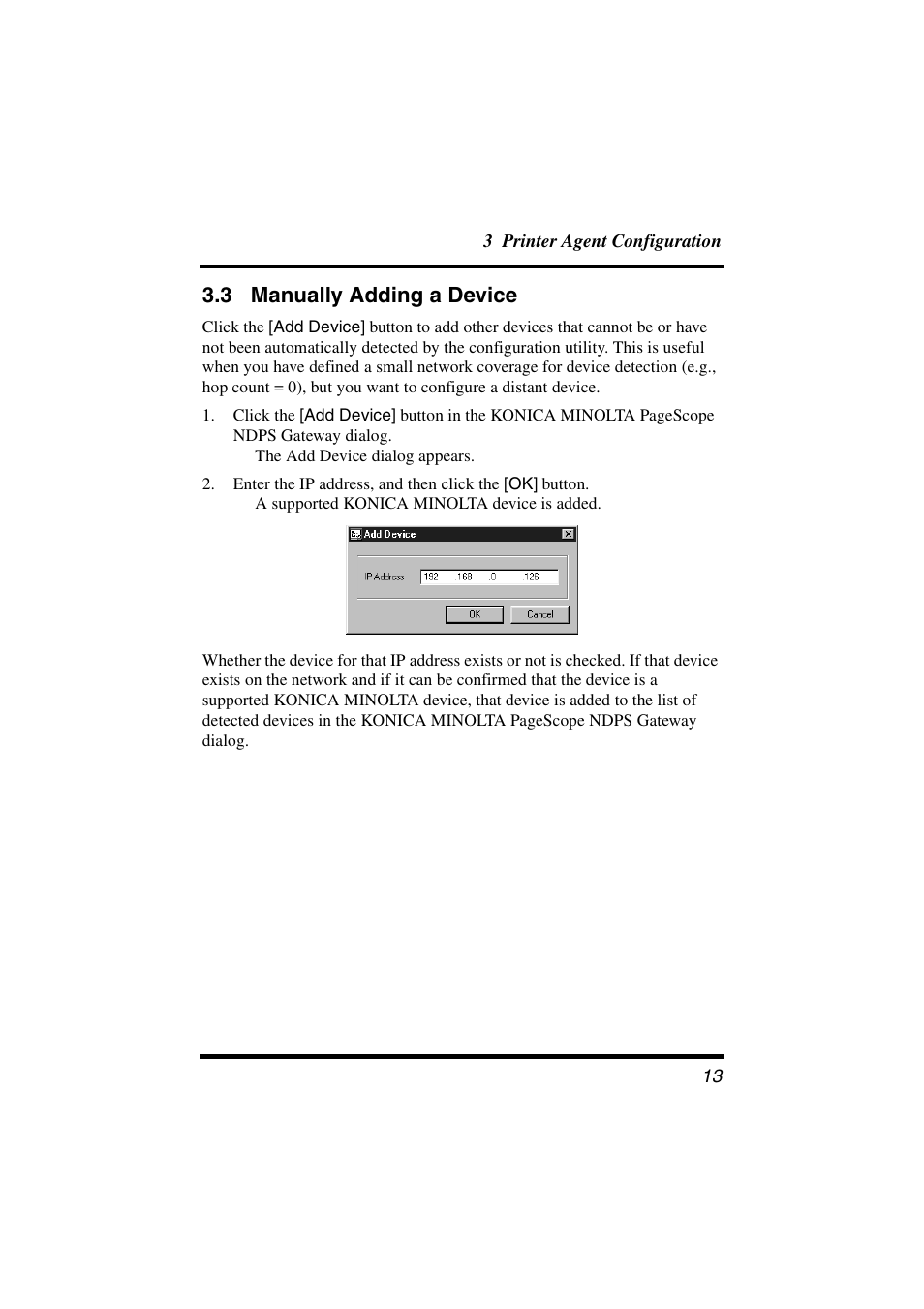 3 manually adding a device | Konica Minolta BIZHUB C30P User Manual | Page 20 / 47