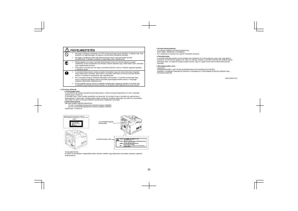 Figyelmeztetés | Konica Minolta PagePro 5650EN User Manual | Page 19 / 46