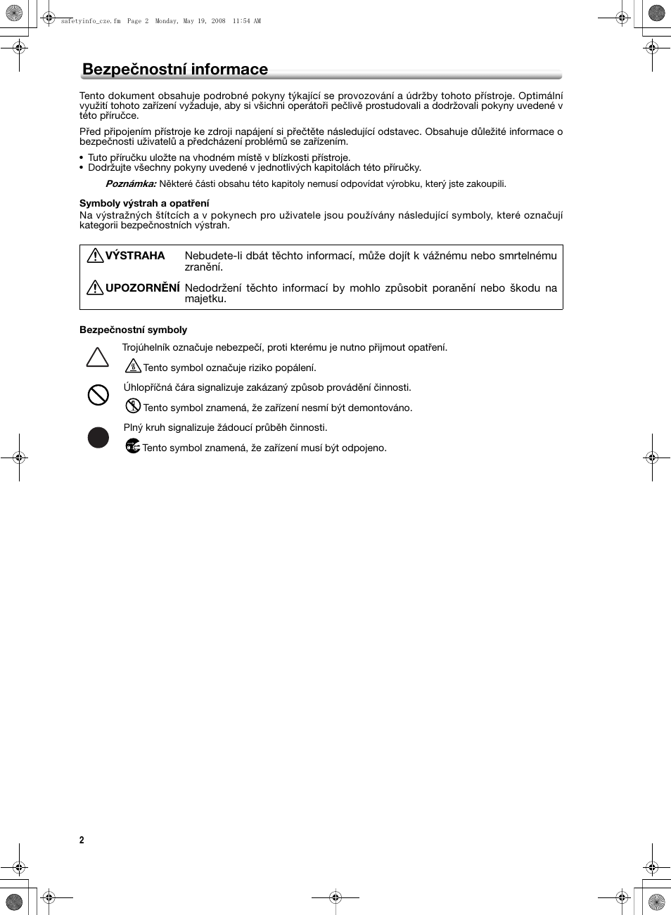 Bezpečnostní informace | Konica Minolta bizhub PRO 1600P User Manual | Page 100 / 148