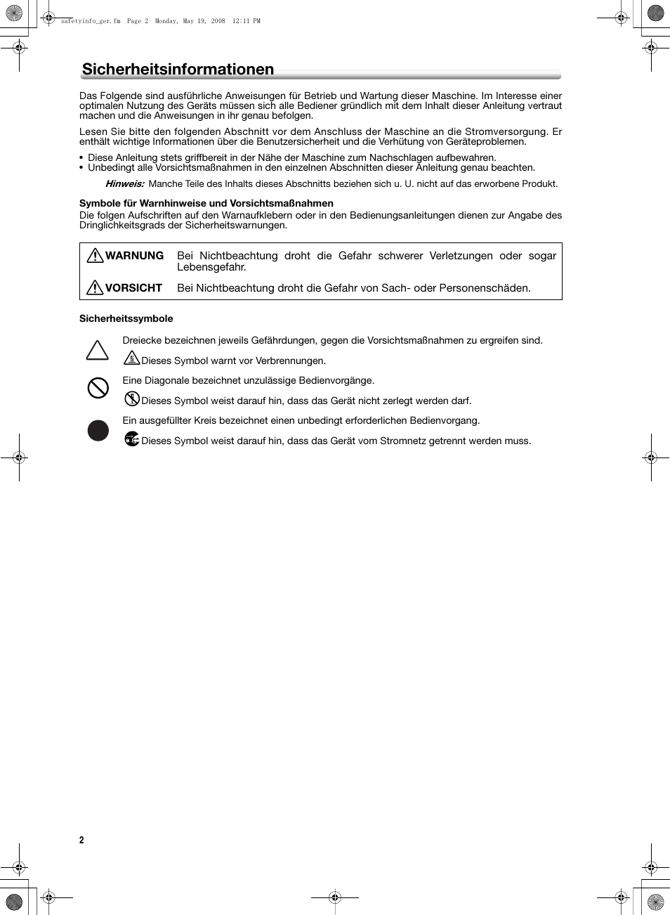 Sicherheitsinformationen | Konica Minolta bizhub PRO 1600P User Manual | Page 20 / 148