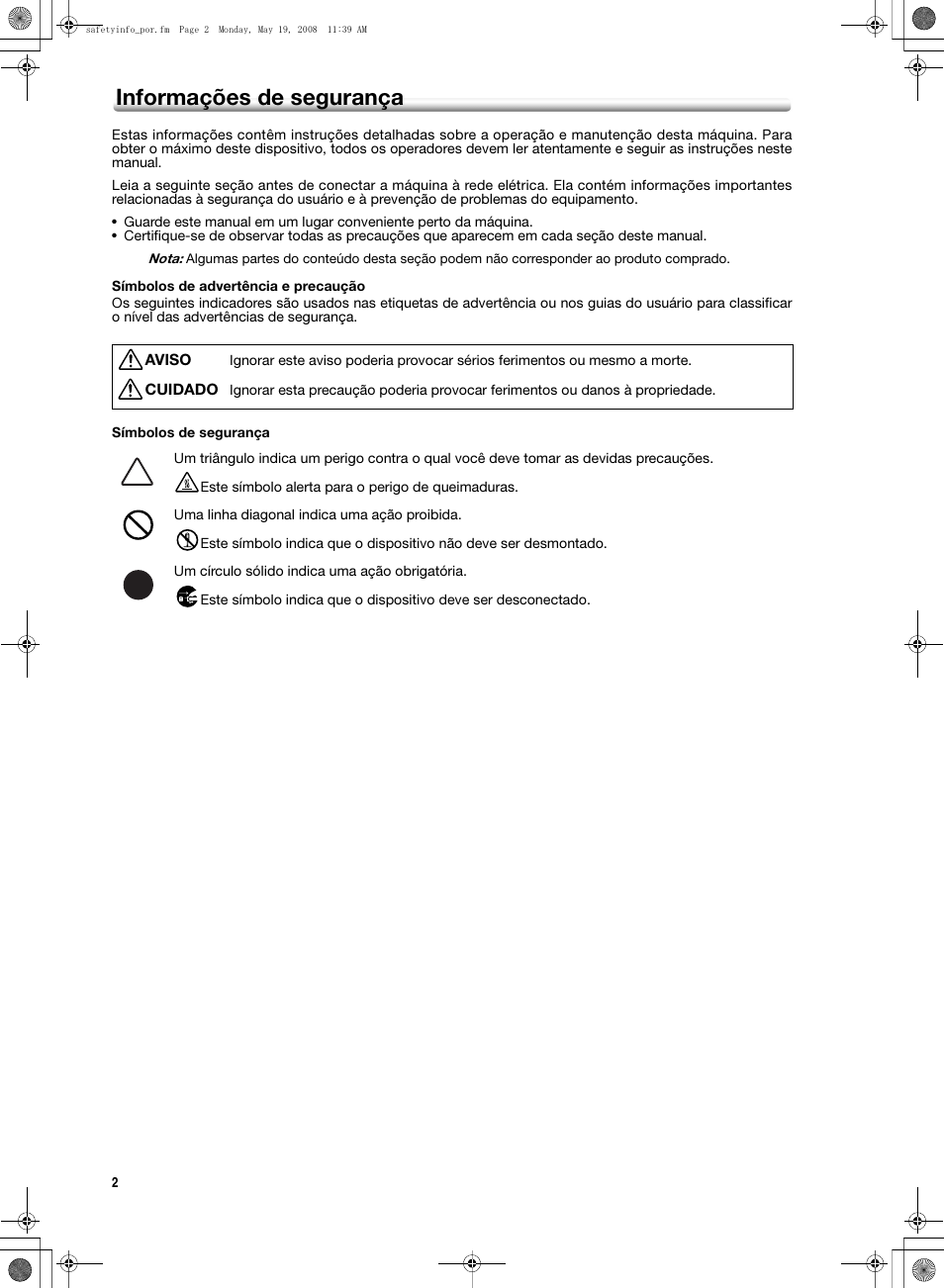 Informações de segurança | Konica Minolta bizhub PRO 1600P User Manual | Page 52 / 148