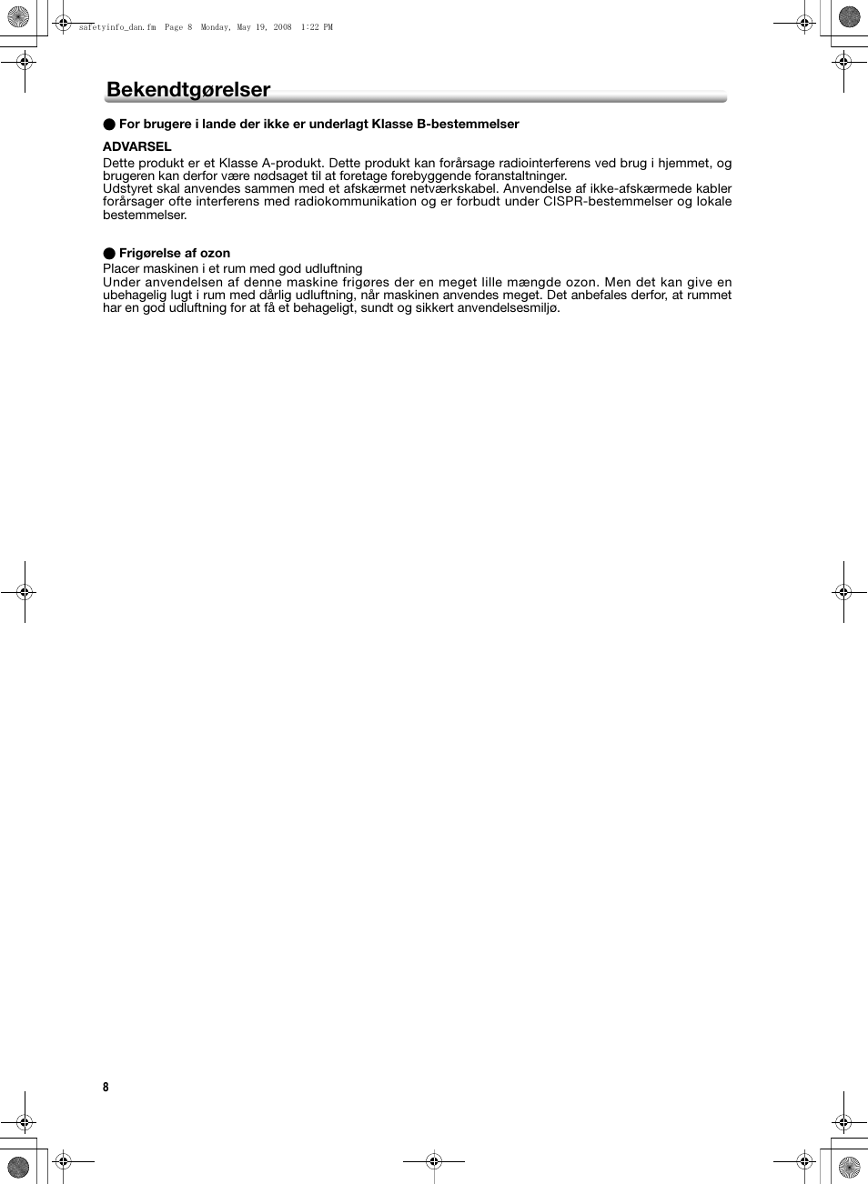 Bekendtgørelser | Konica Minolta bizhub PRO 1600P User Manual | Page 74 / 148