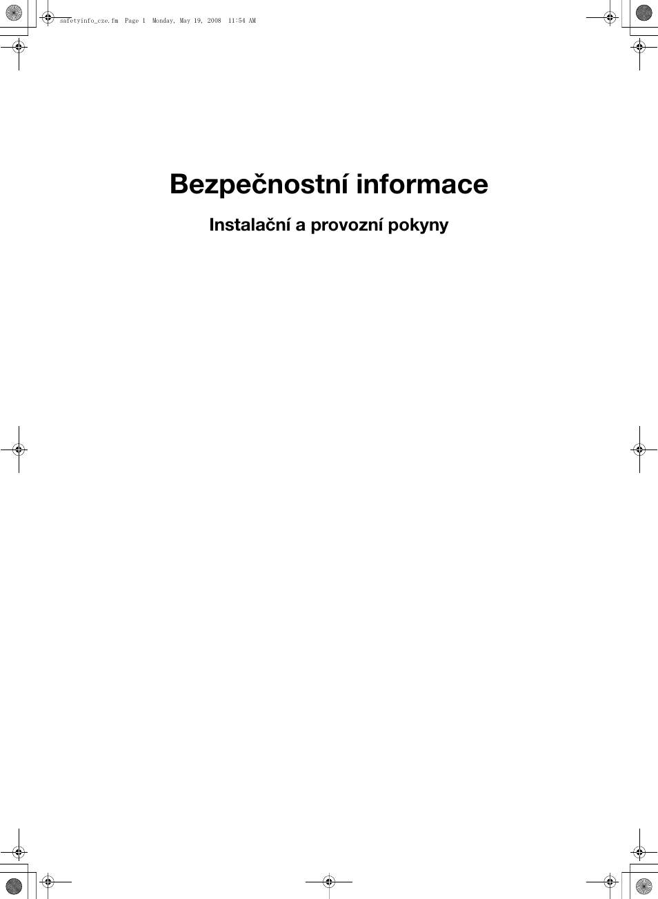 Safetyinfo_cze.pdf, Bezpečnostní informace | Konica Minolta bizhub PRO 1600P User Manual | Page 99 / 148