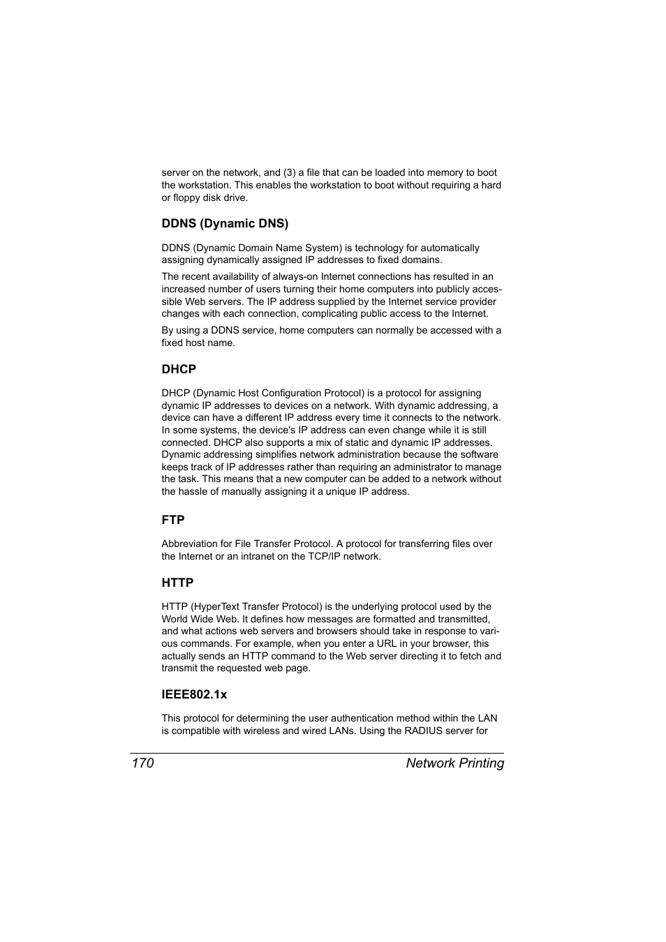 Ddns (dynamic dns), Dhcp, Http | Ieee802.1x | Konica Minolta PagePro 5650EN User Manual | Page 188 / 394