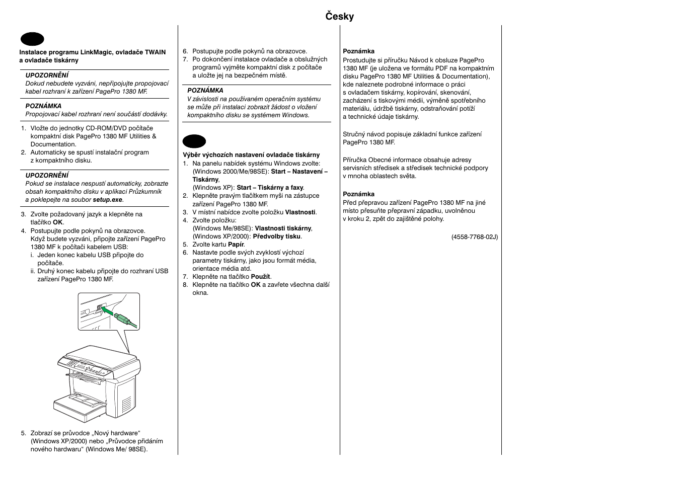 Česky | Konica Minolta PagePro 1380MF User Manual | Page 11 / 28