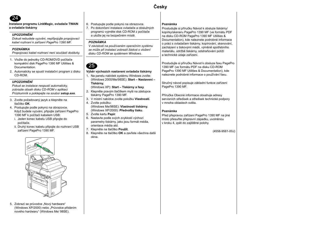 Česky | Konica Minolta PagePro 1390MF User Manual | Page 13 / 28