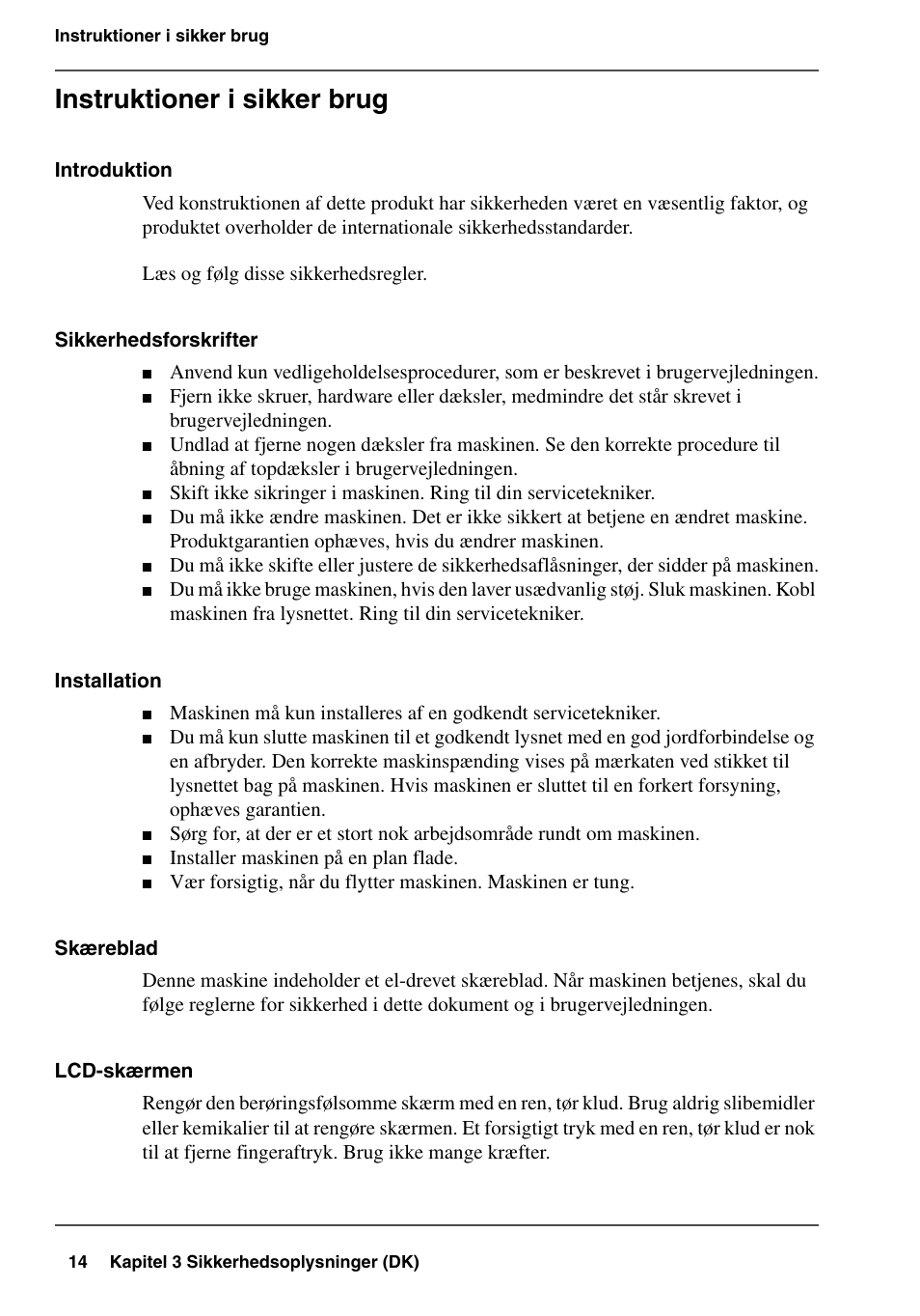 Instruktioner i sikker brug | Konica Minolta bizhub PRO 1600P User Manual | Page 14 / 84