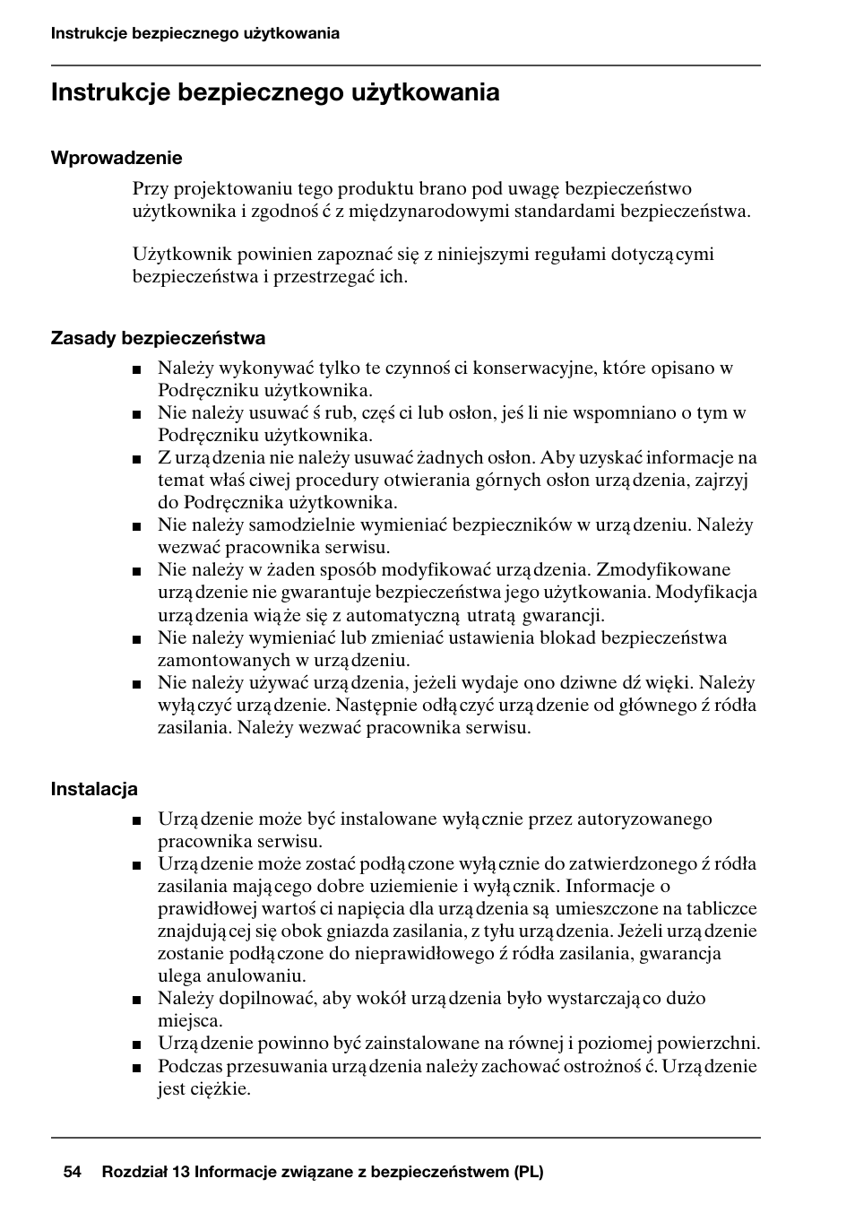 Instrukcje bezpiecznego użytkowania | Konica Minolta bizhub PRO 1600P User Manual | Page 54 / 84