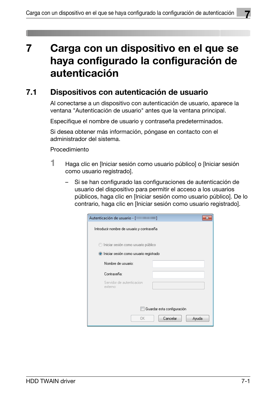 1 dispositivos con autenticación de usuario, Dispositivos con autenticación de usuario -1 | Konica Minolta bizhub PRO 1200 User Manual | Page 36 / 43