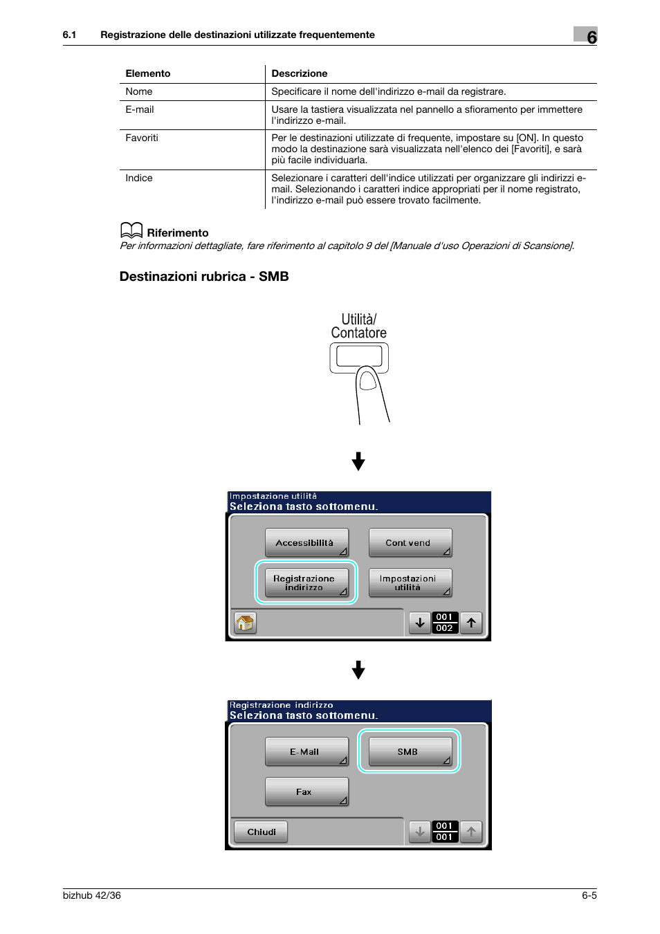 Destinazioni rubrica - smb, Destinazioni rubrica - smb -5 | Konica Minolta bizhub 36 User Manual | Page 147 / 186