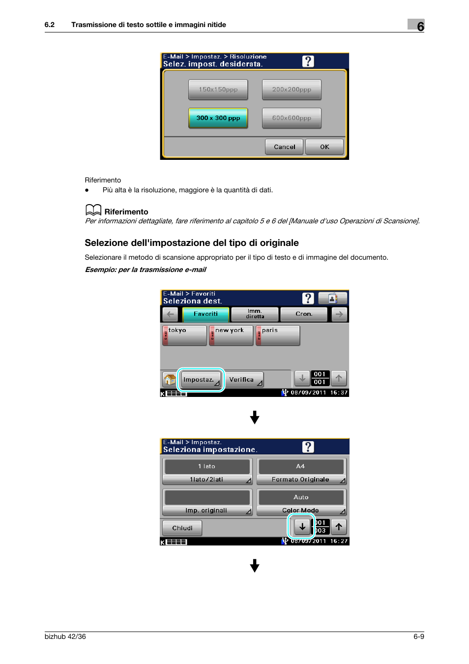 Selezione dell'impostazione del tipo di originale | Konica Minolta bizhub 36 User Manual | Page 151 / 186