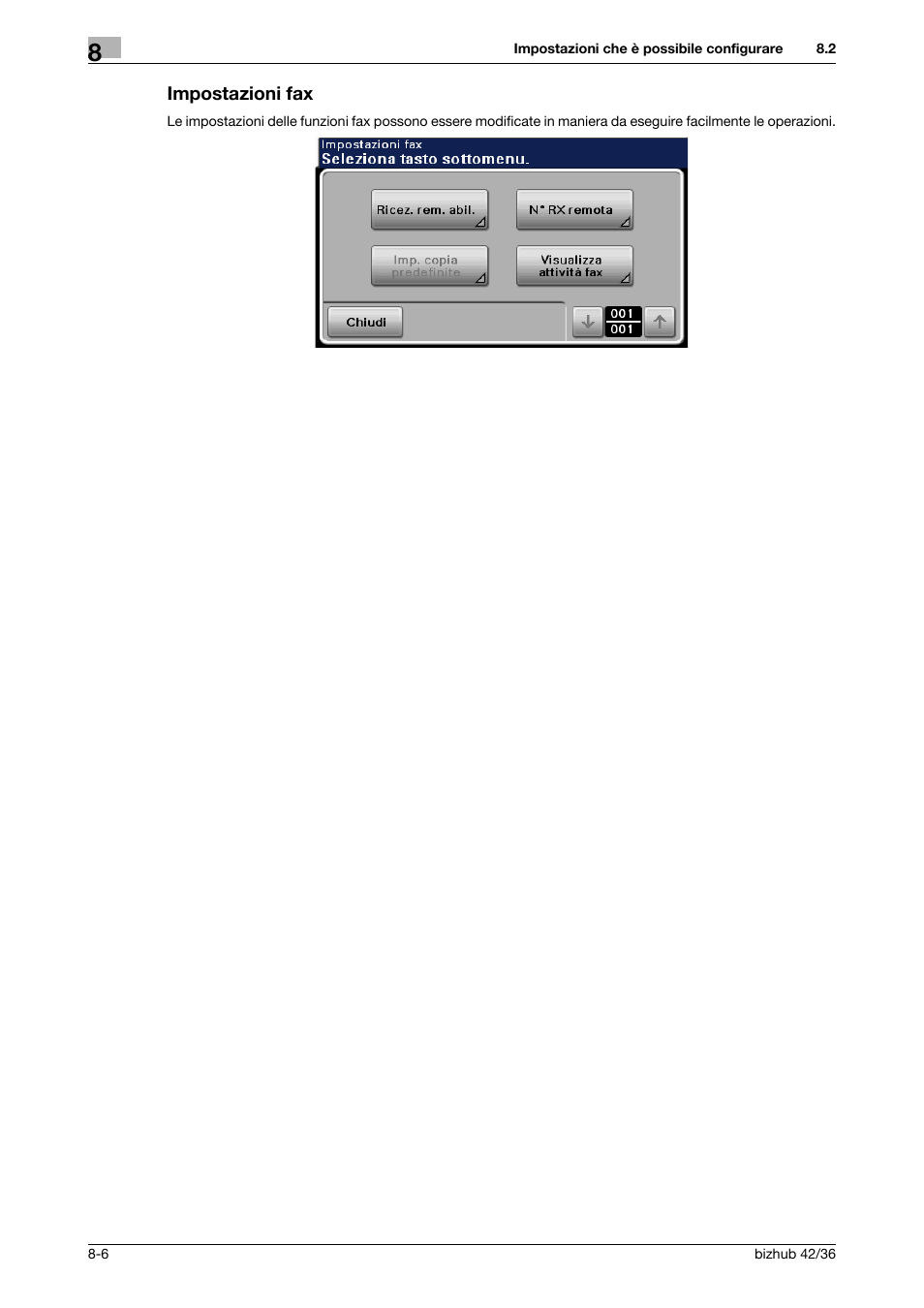 Impostazioni fax, Impostazioni fax -6 | Konica Minolta bizhub 36 User Manual | Page 178 / 186