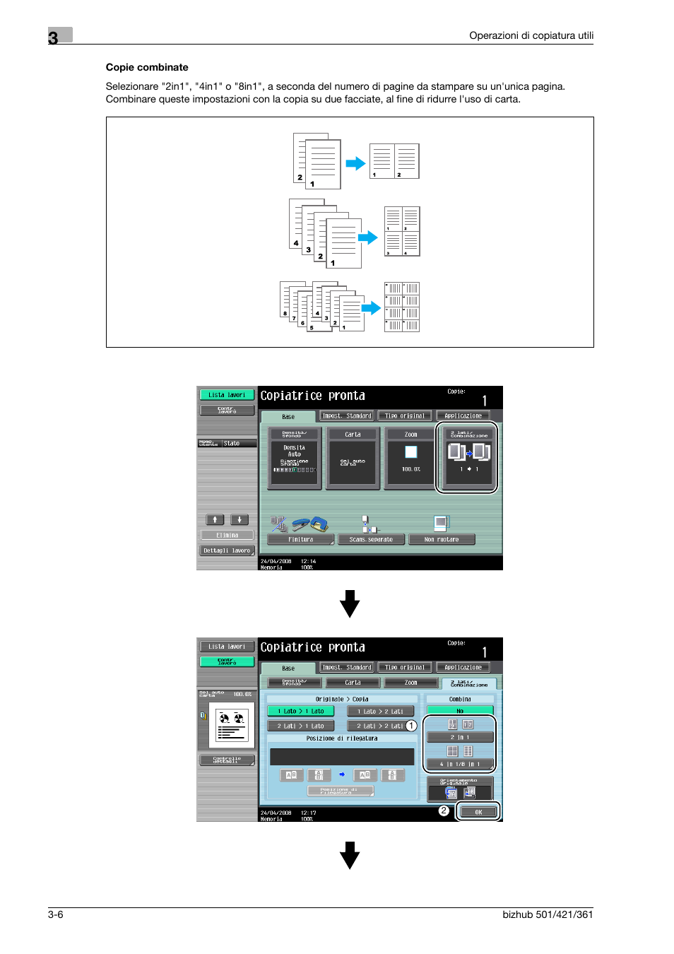 Copie combinate | Konica Minolta bizhub 421 User Manual | Page 114 / 264