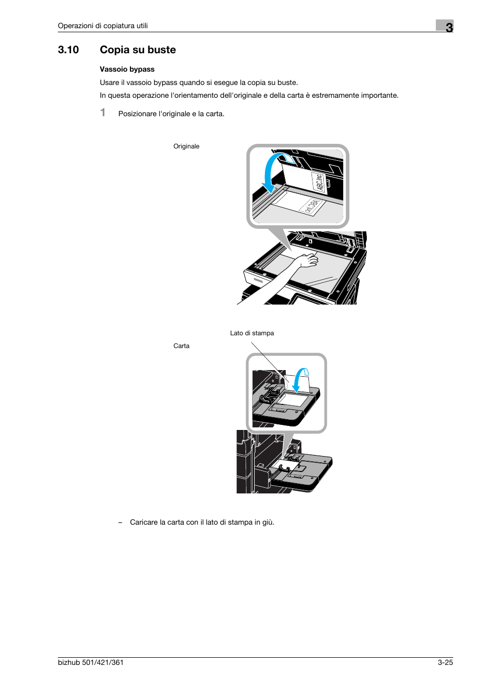 10 copia su buste, Vassoio bypass, Copia su buste -25 | Konica Minolta bizhub 421 User Manual | Page 133 / 264