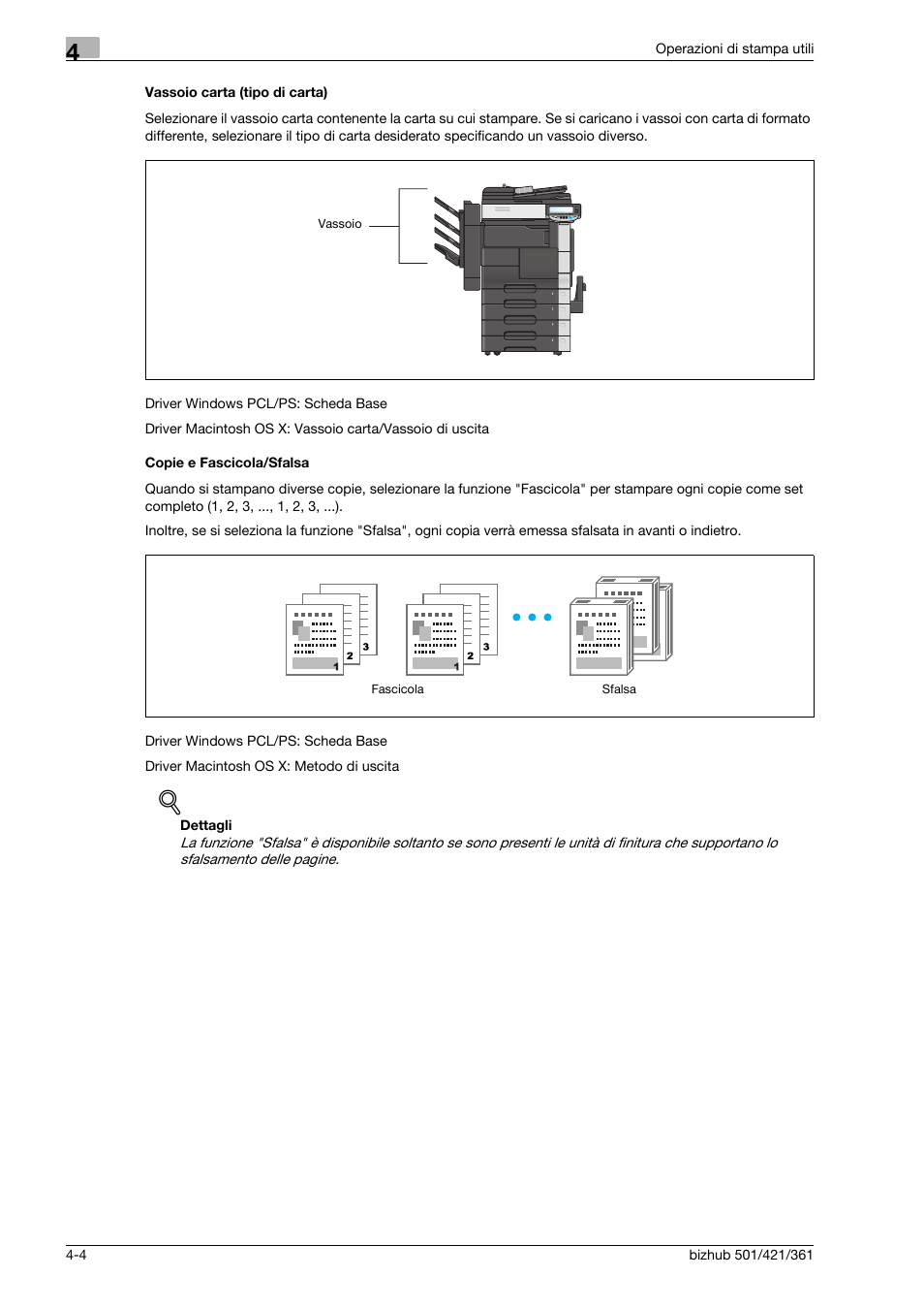 Vassoio carta (tipo di carta), Copie e fascicola/sfalsa | Konica Minolta bizhub 421 User Manual | Page 152 / 264