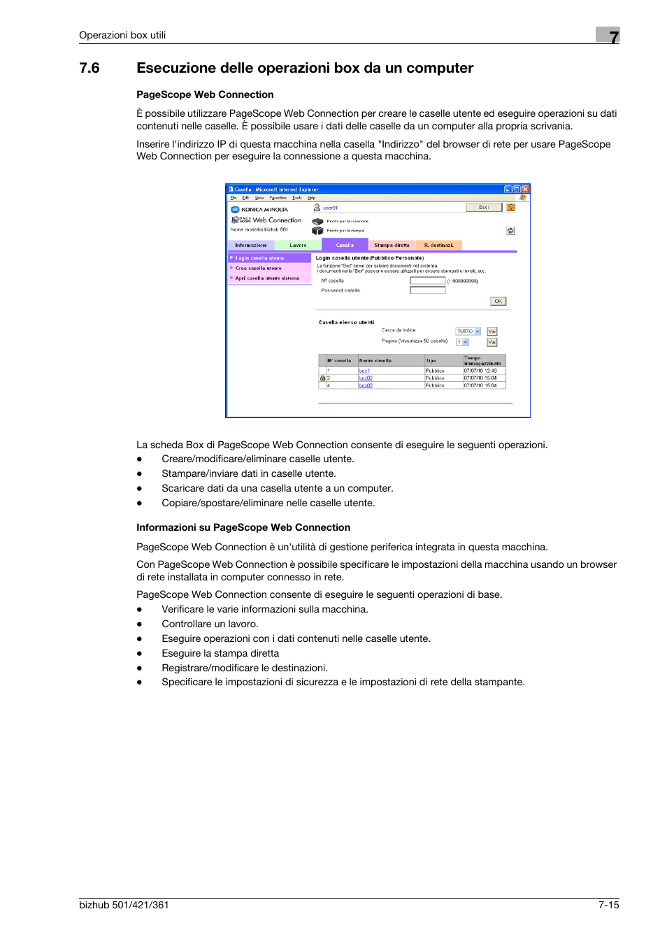 6 esecuzione delle operazioni box da un computer, Esecuzione delle operazioni box da un computer -15 | Konica Minolta bizhub 421 User Manual | Page 237 / 264