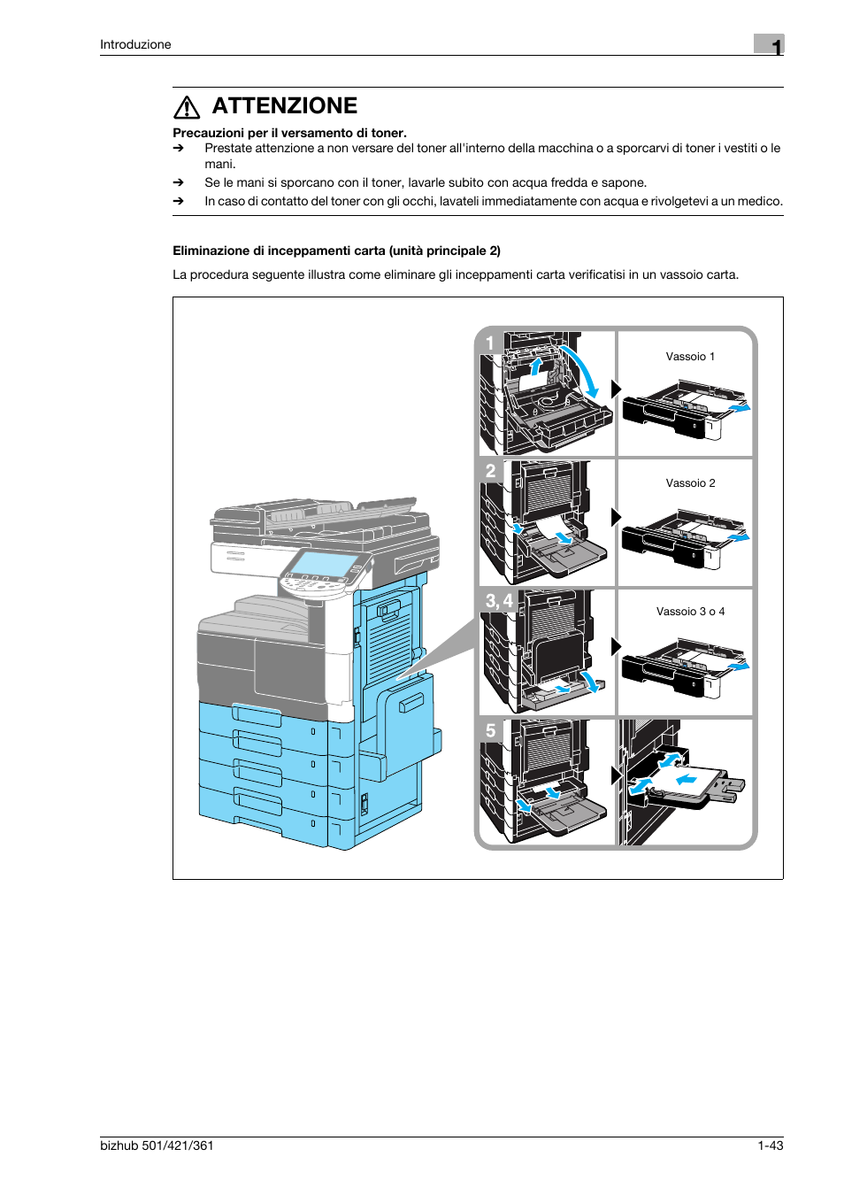 17 attenzione | Konica Minolta bizhub 421 User Manual | Page 49 / 264