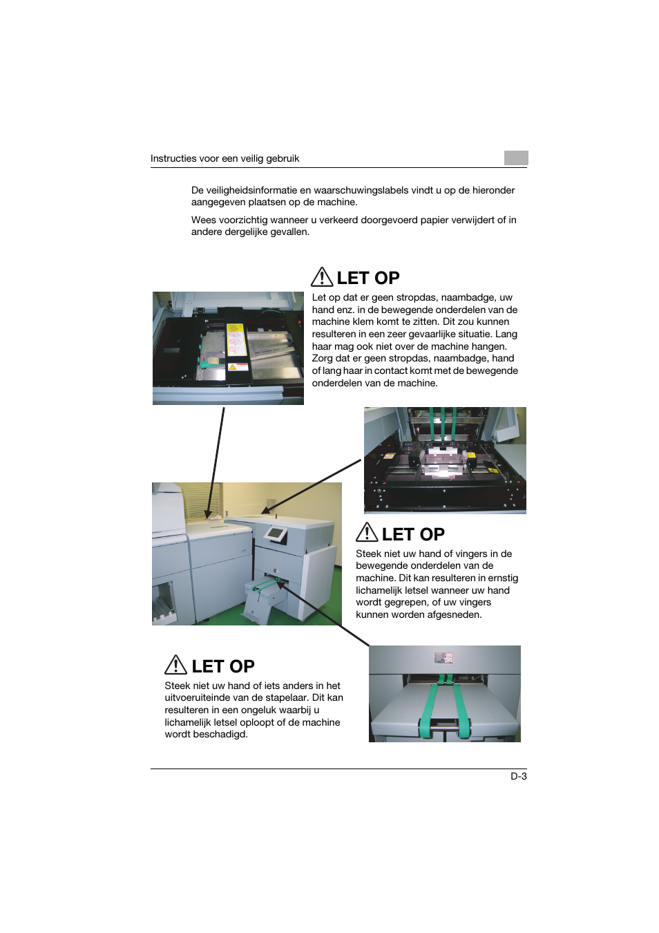 Let op | Konica Minolta bizhub PRO 2500P User Manual | Page 5 / 28
