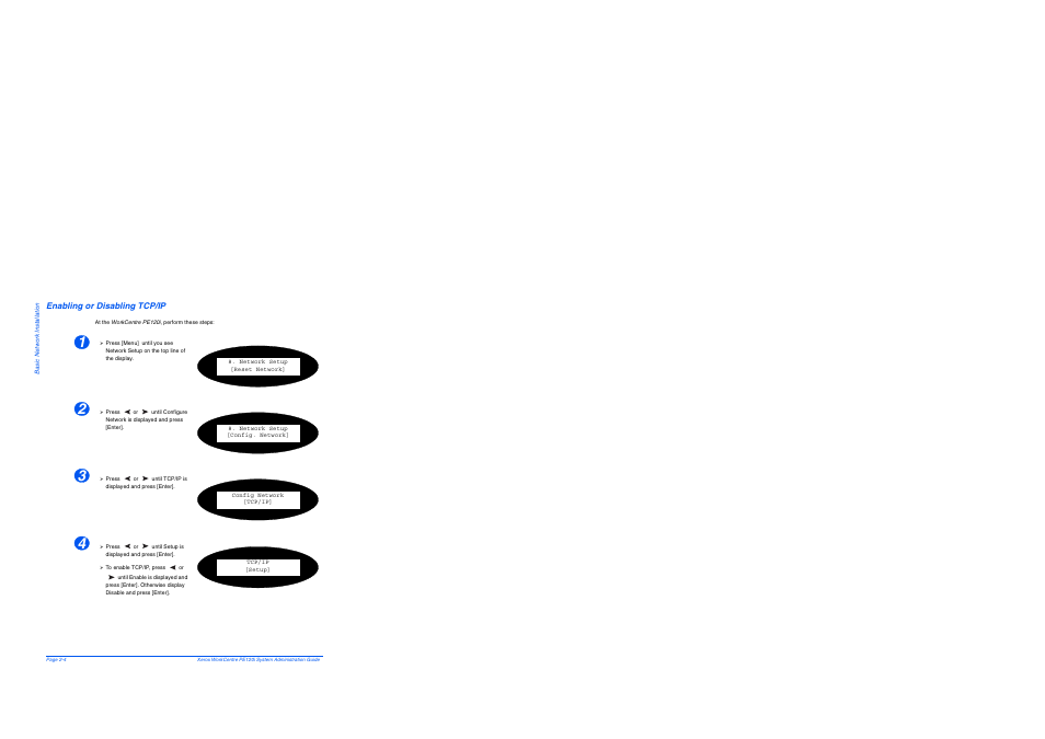 Enabling or disabling tcp/ip, Enabling or disabling tcp/ip -4 | Xerox WorkCentre PE120-120i-4396 User Manual | Page 28 / 131
