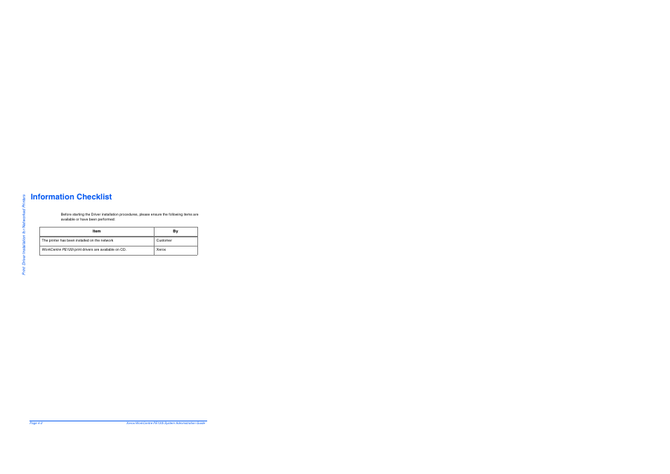 Information checklist, Information checklist -2 | Xerox WorkCentre PE120-120i-4396 User Manual | Page 44 / 131