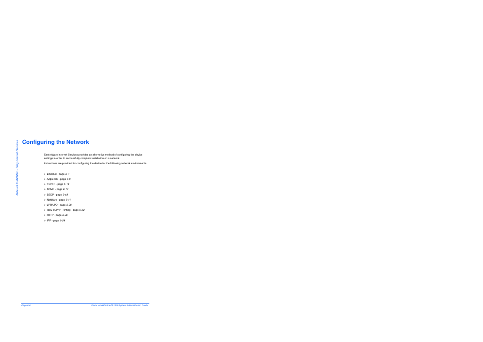 Configuring the network, Configuring the network -6 | Xerox WorkCentre PE120-120i-4396 User Manual | Page 72 / 131