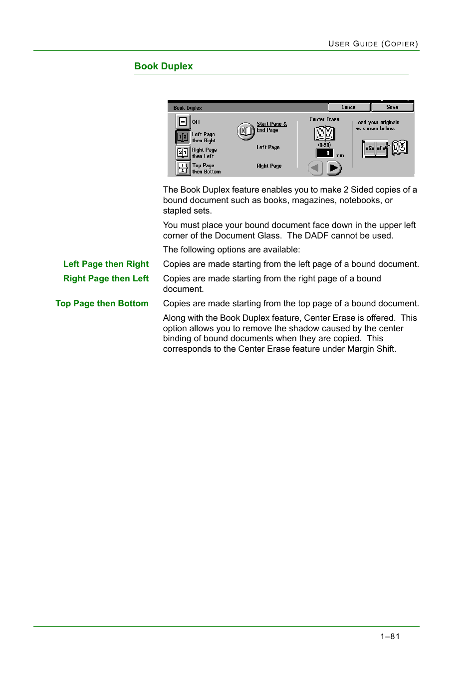 Book duplex, Book duplex 1-81, Book duplex 81 | Xerox WorkCentre M24-2780 User Manual | Page 123 / 441