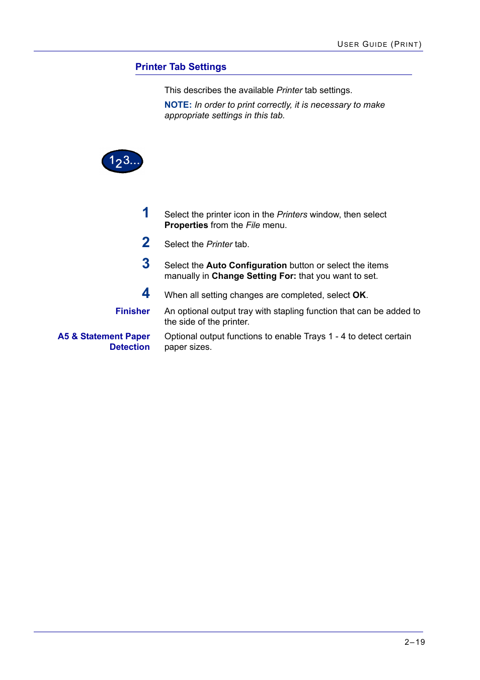 Printer tab settings, Printer tab settings 2-19, Printer tab settings 19 | Xerox WorkCentre M24-2780 User Manual | Page 183 / 441
